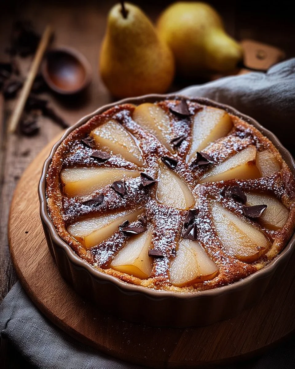 Clafoutis aux poires et chocolat, un dessert moelleux et savoureux