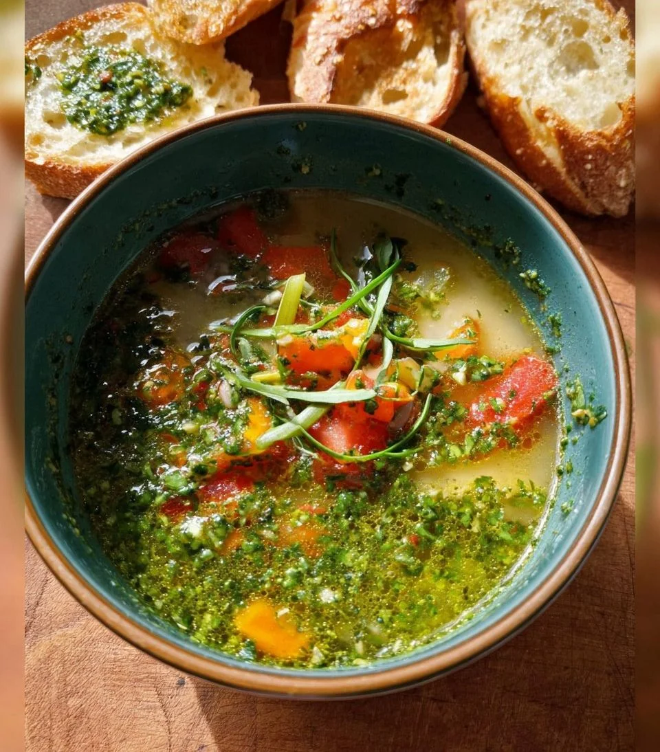 Recette de la soupe au pistou avec légumes frais et pesto maison